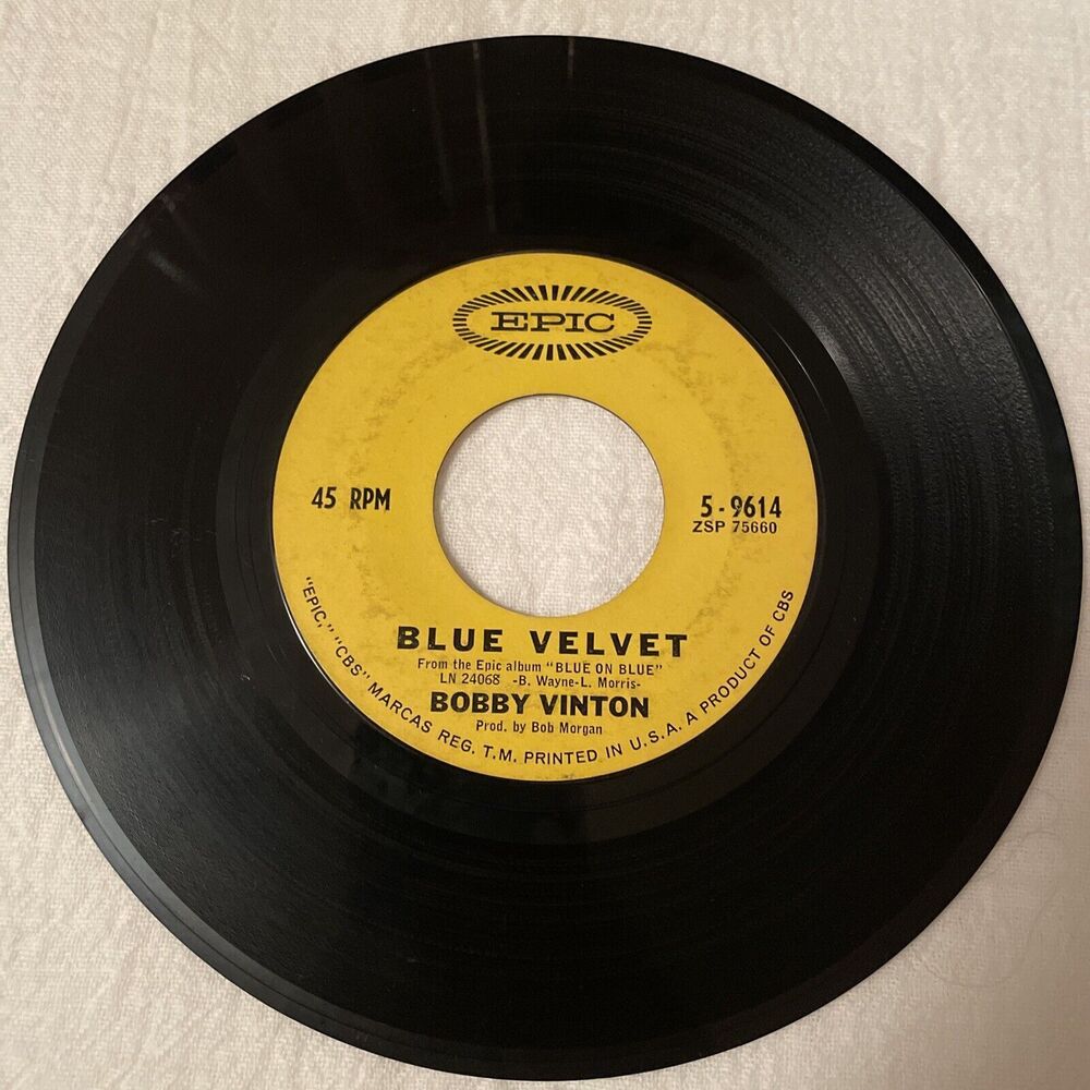 Bobby Vinton Blue Velvet/Is There A Place 45RPM Epic Records 1963